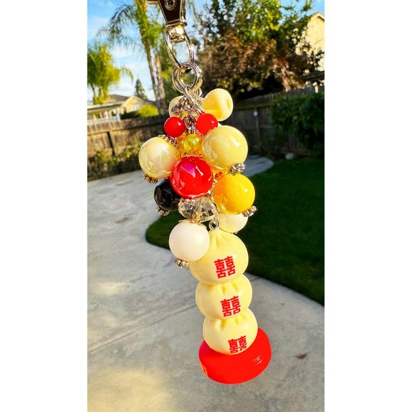 Hello Kitty Kawaii Dumpling Stack Keychain Purse Bag Charm - Picture 7 of 8